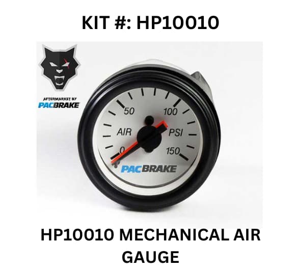 Pacbrake's HP100 mechanical air gauge kit, designed for accurate air pressure readings in various applications